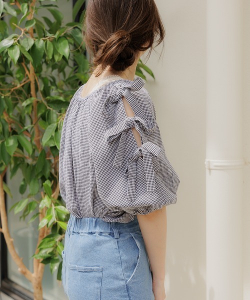 flower（フラワー）の「リボンスリーブブラウス（シャツ/ブラウス・レディース・ブラック/ブルー・FREE）」の19枚目の写真