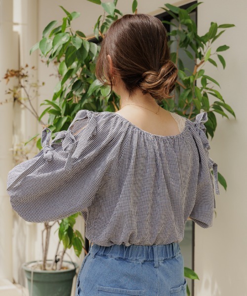 flower（フラワー）の「リボンスリーブブラウス（シャツ/ブラウス・レディース・ブラック/ブルー・FREE）」の20枚目の写真