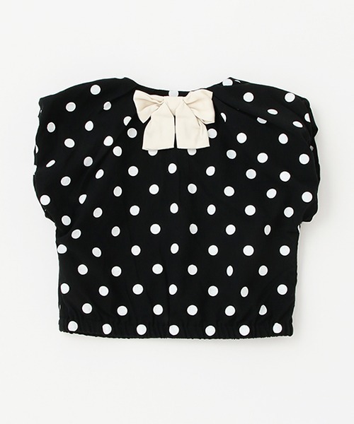 petit main（プティマイン）の「【リンク】ドットバルーンブラウス(キッズ)（チュニック・キッズ・アイボリー/ブラック/ブルー・130cm/90cm/110cm/120cm/100cm/80ｃｍ）」の12枚目の写真