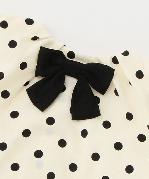 petit main（プティマイン）の「【リンク】ドットバルーンブラウス(キッズ)（チュニック・キッズ・アイボリー/ブラック/ブルー・130cm/90cm/110cm/120cm/100cm/80ｃｍ）」の7枚目の写真