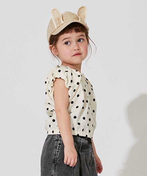 petit main（プティマイン）の「【リンク】ドットバルーンブラウス(キッズ)（チュニック・キッズ・アイボリー/ブラック/ブルー・130cm/90cm/110cm/120cm/100cm/80ｃｍ）」の21枚目の写真