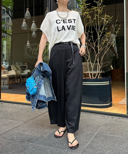 DouDou（ドゥドゥ）の「【WEB限定】カーブパンツ（チノパンツ・レディース・ブラック/キャメル・FREE）」の10枚目の写真