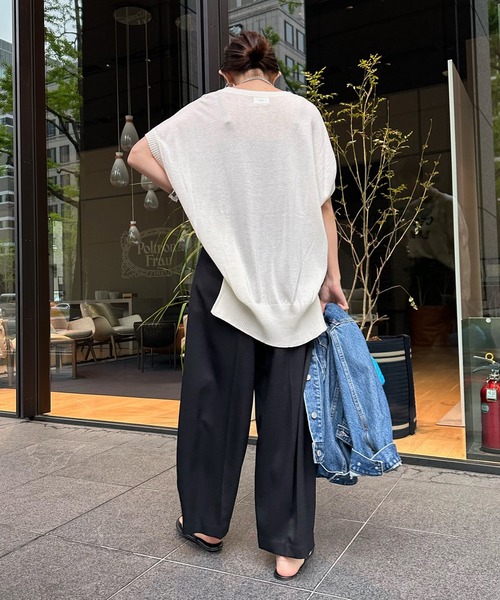 DouDou（ドゥドゥ）の「【WEB限定】カーブパンツ（チノパンツ・レディース・ブラック/キャメル・FREE）」の16枚目の写真