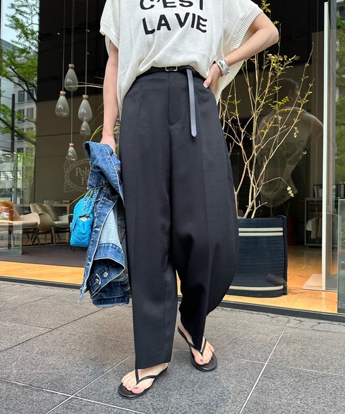 DouDou（ドゥドゥ）の「【WEB限定】カーブパンツ（チノパンツ・レディース・ブラック/キャメル・FREE）」の13枚目の写真