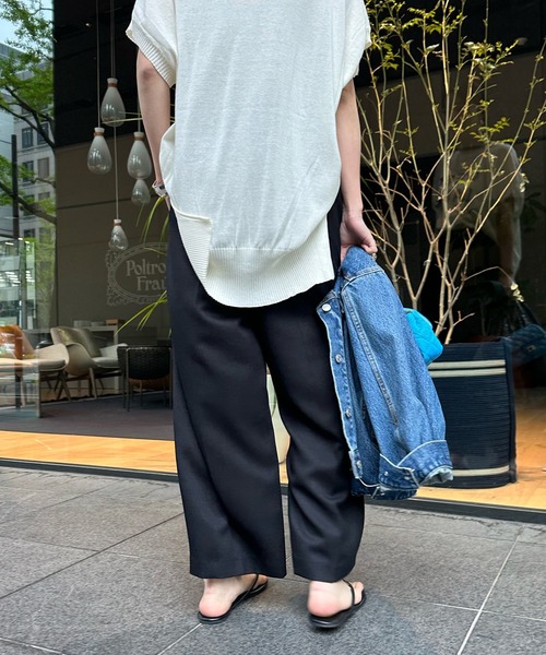 DouDou（ドゥドゥ）の「【WEB限定】カーブパンツ（チノパンツ・レディース・ブラック/キャメル・FREE）」の4枚目の写真