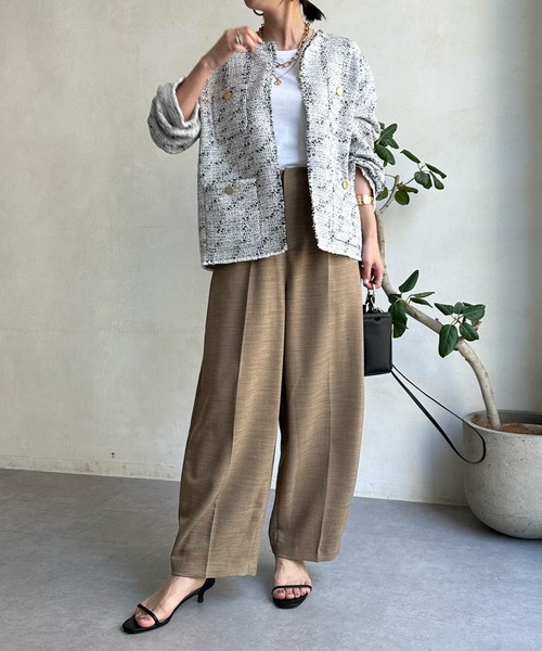 DouDou（ドゥドゥ）の「【WEB限定】カーブパンツ（チノパンツ・レディース・ブラック/キャメル・FREE）」の17枚目の写真