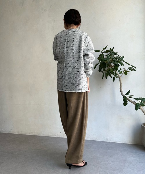 DouDou（ドゥドゥ）の「【WEB限定】カーブパンツ（チノパンツ・レディース・ブラック/キャメル・FREE）」の14枚目の写真