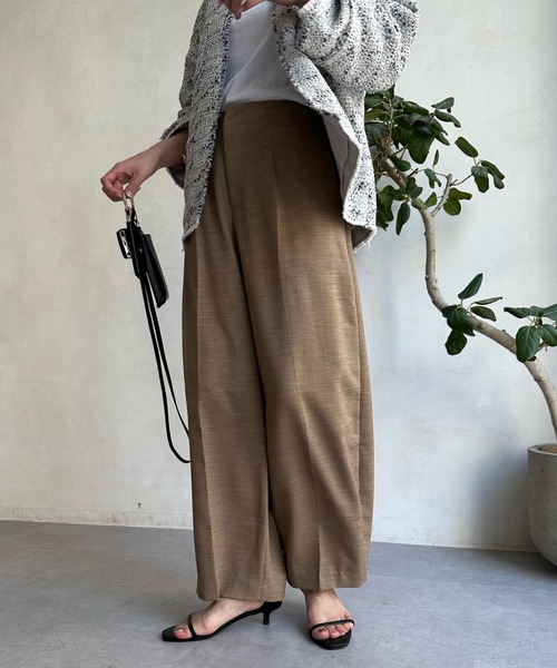 DouDou（ドゥドゥ）の「【WEB限定】カーブパンツ（チノパンツ・レディース・ブラック/キャメル・FREE）」の8枚目の写真