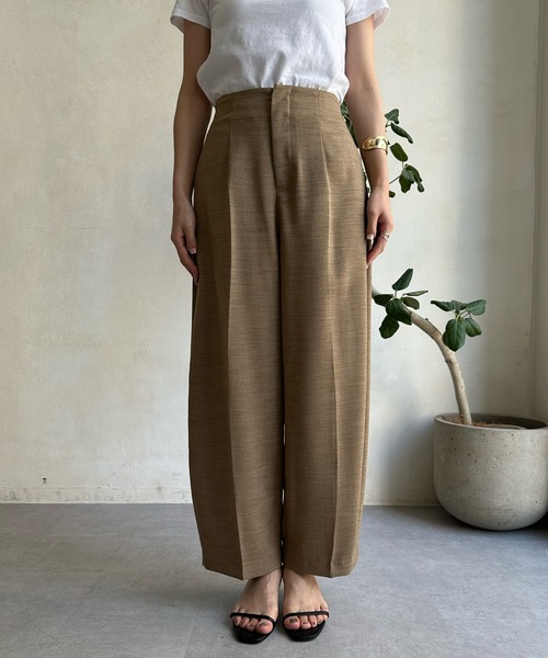 DouDou（ドゥドゥ）の「【WEB限定】カーブパンツ（チノパンツ・レディース・ブラック/キャメル・FREE）」の12枚目の写真