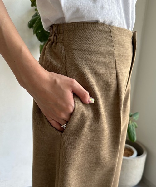 DouDou（ドゥドゥ）の「【WEB限定】カーブパンツ（チノパンツ・レディース・ブラック/キャメル・FREE）」の6枚目の写真