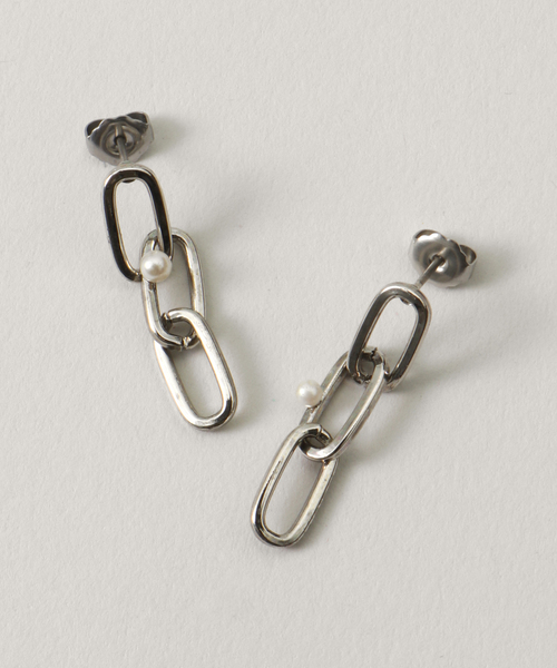 La TOTALITE（ラトータリテ）の「【Junco Paris/ジュンコパリ】Chain*Pearl Pierce（ピアス（両耳用）・レディース・シルバー・FREE）」の6枚目の写真