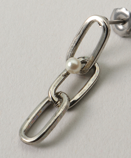 La TOTALITE（ラトータリテ）の「【Junco Paris/ジュンコパリ】Chain*Pearl Pierce（ピアス（両耳用）・レディース・シルバー・FREE）」の3枚目の写真