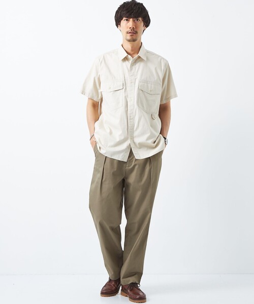green label relaxing(グリーンレーベルリラクシング)の「Morley T/Cツイル 1プリーツ テーパード パンツ(その他パンツ・メンズ・モカ・S/L/M)」の5枚目の写真