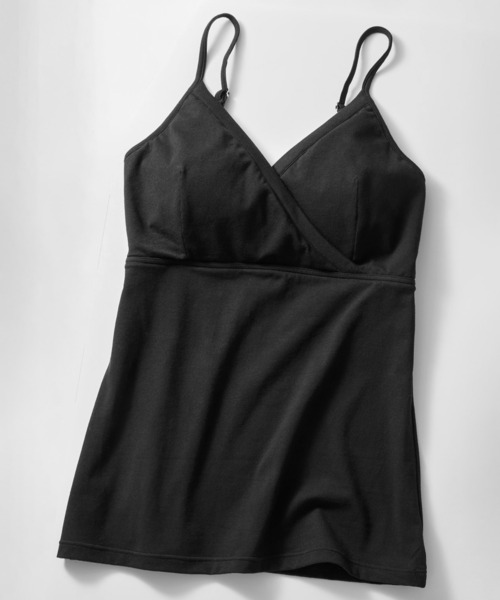 フェリシモMama(フェリシモママ)の「Moredde わた入り吸水速乾パッドと防水布で漏れにくい 綿混授乳ブラキャミソール(マタニティウェア/グッズ・レディース・ブラック/キャメル・MEDIUM/LARGE/X-LARGE)」の2枚目の写真