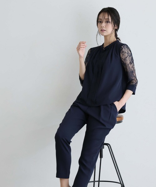 PourVous(プールヴー)の「セットアップ パーティー パンツドレス 結婚式&タイト カフス 大きいサイズ フォーマル ロング丈 オケージョンドレス 同窓会 お呼ばれ 七五三 ママ お宮参り 学校行事 二次会 成人式(パンツドレス・レディース・モカ/ネイビー/ブラック/ベージュ/ブルー系その他/グレー・S/M/L/XL/XXL)」の18枚目の写真