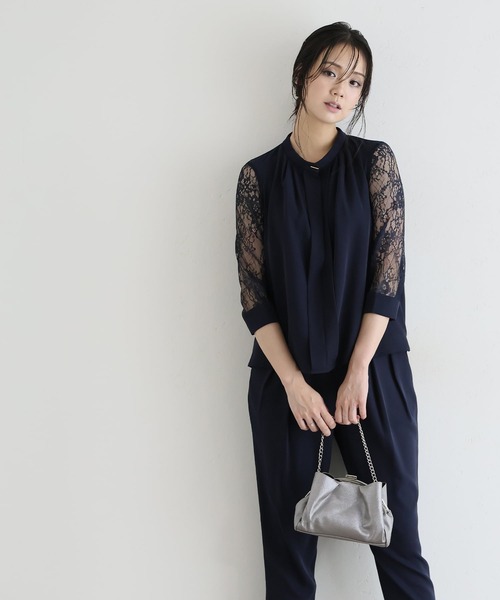 PourVous(プールヴー)の「セットアップ パーティー パンツドレス 結婚式&タイト カフス 大きいサイズ フォーマル ロング丈 オケージョンドレス 同窓会 お呼ばれ 七五三 ママ お宮参り 学校行事 二次会 成人式(パンツドレス・レディース・モカ/ネイビー/ブラック/ベージュ/ブルー系その他/グレー・S/M/L/XL/XXL)」の21枚目の写真