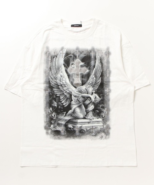NOVESSEL(ノベセル)の「『NOVESSEL/ノベセル』エンジェルプリント半袖Tシャツ(Tシャツ/カットソー・レディース・ホワイト/ブラック・FREE)」の11枚目の写真