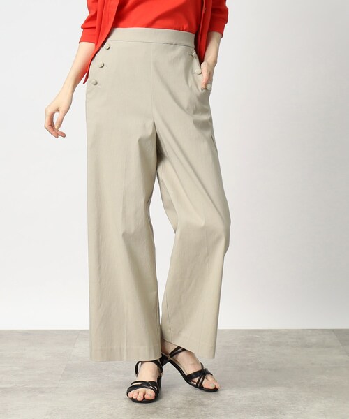 grove（グローブ）の「◆ぐんぐん伸びる！麻混ハイパーストレッチマリンパンツ（その他パンツ・レディース・ブラック/ベージュ/ブルー・01/02/03/04/05）」の2枚目の写真