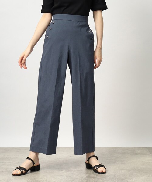 grove（グローブ）の「◆ぐんぐん伸びる！麻混ハイパーストレッチマリンパンツ（その他パンツ・レディース・ブラック/ベージュ/ブルー・01/02/03/04/05）」の3枚目の写真