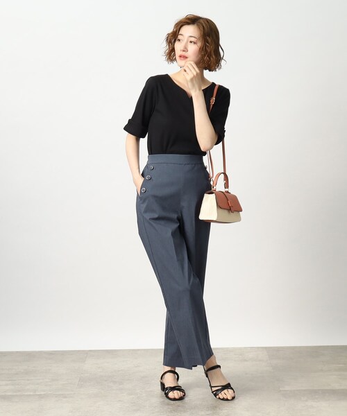 grove（グローブ）の「◆ぐんぐん伸びる！麻混ハイパーストレッチマリンパンツ（その他パンツ・レディース・ブラック/ベージュ/ブルー・01/02/03/04/05）」の8枚目の写真