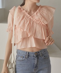 Frill sheer ブラウス