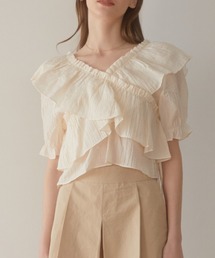 Frill sheer ブラウス