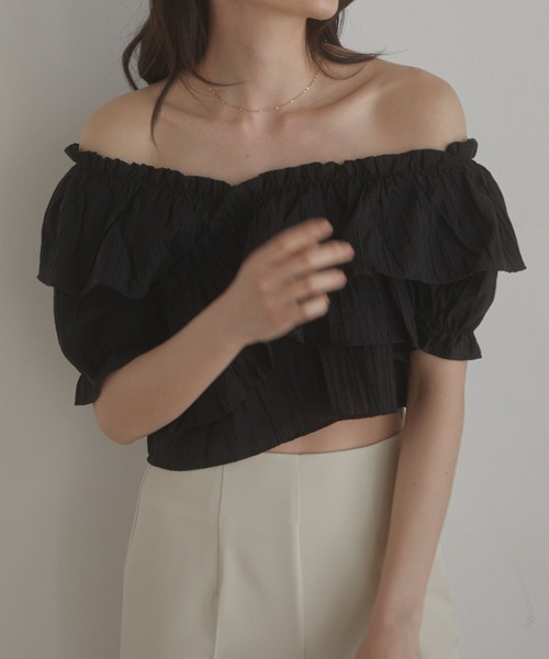 ACYM(アシーム)の「Frill sheer ブラウス(シャツ/ブラウス・レディース・ブラック/ピンク/アイボリー・FREE)」の4枚目の写真