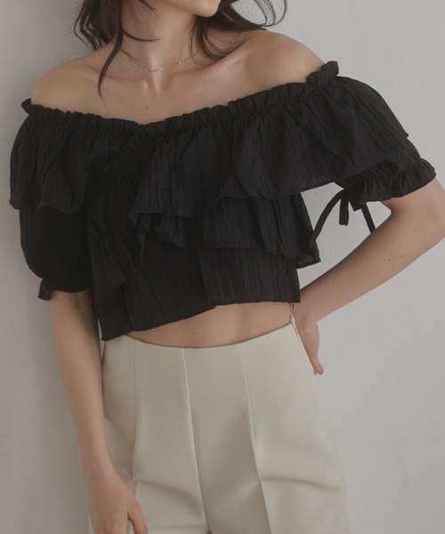 ACYM(アシーム)の「Frill sheer ブラウス(シャツ/ブラウス・レディース・ブラック/ピンク/アイボリー・FREE)」の12枚目の写真