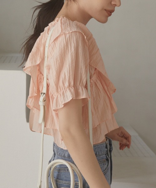ACYM(アシーム)の「Frill sheer ブラウス(シャツ/ブラウス・レディース・ブラック/ピンク/アイボリー・FREE)」の15枚目の写真