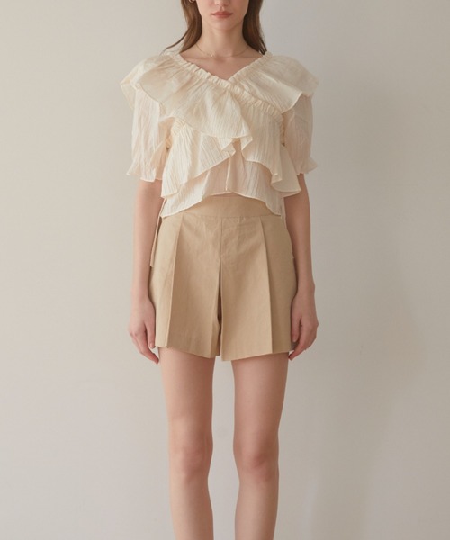 ACYM(アシーム)の「Frill sheer ブラウス(シャツ/ブラウス・レディース・ブラック/ピンク/アイボリー・FREE)」の6枚目の写真