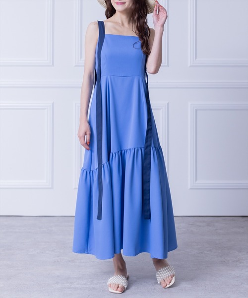 clear（クリア）の「配色ショルダーリボンワンピース （ワンピース・レディース・アイボリー/ブルー/ベージュ・F）」の19枚目の写真