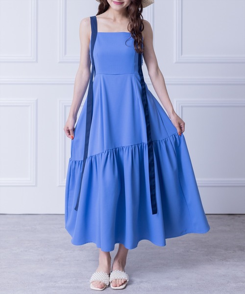 clear（クリア）の「配色ショルダーリボンワンピース （ワンピース・レディース・アイボリー/ブルー/ベージュ・F）」の18枚目の写真