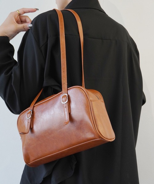 Port（ポート）の「【 Jelly moo / ジェリームー 】ロングハンドル ボストンバッグ（ハンドバッグ・レディース・ブラウン/ブラック/アイボリー・FREE）」の7枚目の写真