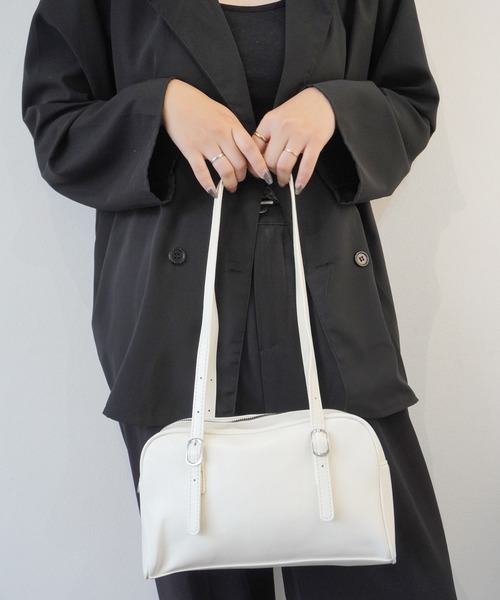 Port（ポート）の「【 Jelly moo / ジェリームー 】ロングハンドル ボストンバッグ（ハンドバッグ・レディース・ブラウン/ブラック/アイボリー・FREE）」の4枚目の写真