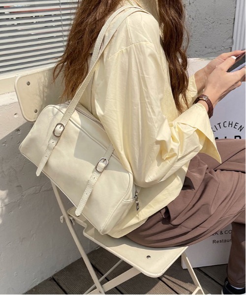 Port（ポート）の「【 Jelly moo / ジェリームー 】ロングハンドル ボストンバッグ（ハンドバッグ・レディース・ブラウン/ブラック/アイボリー・FREE）」の9枚目の写真