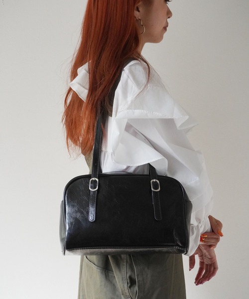 Port（ポート）の「【 Jelly moo / ジェリームー 】ロングハンドル ボストンバッグ（ハンドバッグ・レディース・ブラウン/ブラック/アイボリー・FREE）」の11枚目の写真