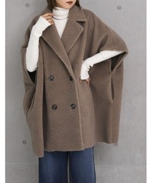 Re:EDIT | [新色追加][2023A/W COLLECTION]フェイクムートンボアポンチョコート(ムートンコート)