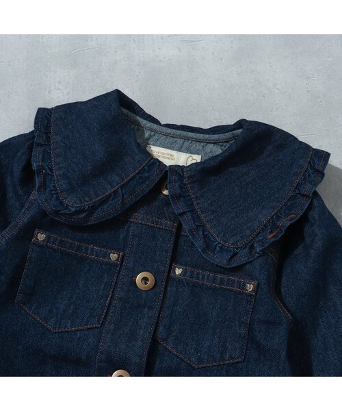 apres les cours（アプレレクール）の「【WEB限定】 衿付きデニムジャケット（デニムジャケット・キッズ・インディゴブルー・130/110/120/90/140/100/80）」の4枚目の写真