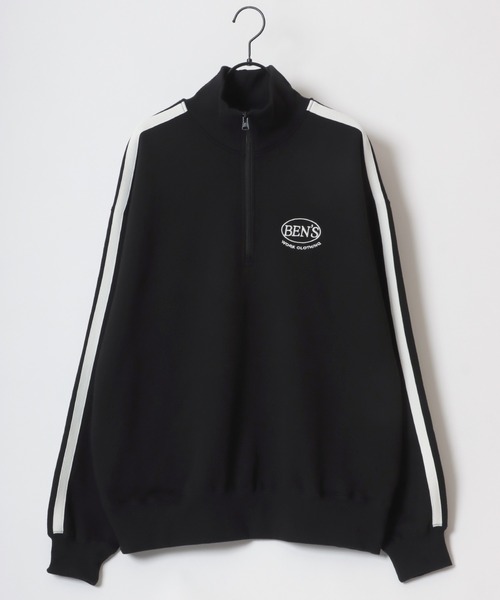 【セール】BEN DAVIS/ベンデイビス LINE HALF ZIP/オーバーサイズ 裏起毛 ロゴ ワンポイント刺繍 ハーフジップ スウェット トレーナー/ラインジャージ（スウェット）｜BEN DAVIS（ベンデイビス）