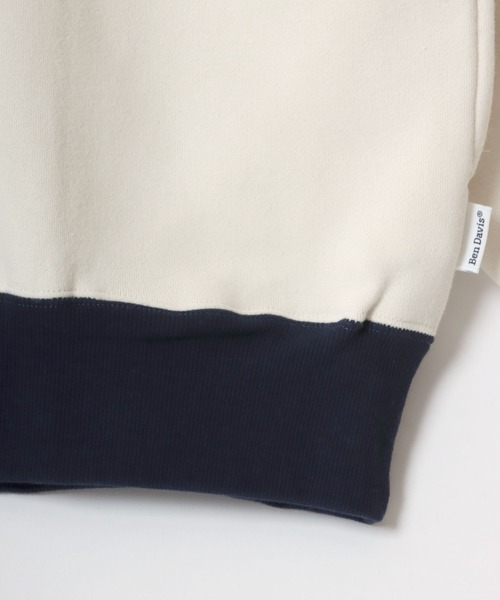 【セール】BEN DAVIS/ベンデイビス LINE HALF ZIP/オーバーサイズ 裏起毛 ロゴ ワンポイント刺繍 ハーフジップ スウェット トレーナー/ラインジャージ（スウェット）｜BEN DAVIS（ベンデイビス）