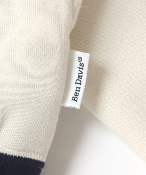 【セール】BEN DAVIS/ベンデイビス LINE HALF ZIP/オーバーサイズ 裏起毛 ロゴ ワンポイント刺繍 ハーフジップ スウェット トレーナー/ラインジャージ（スウェット）｜BEN DAVIS（ベンデイビス）