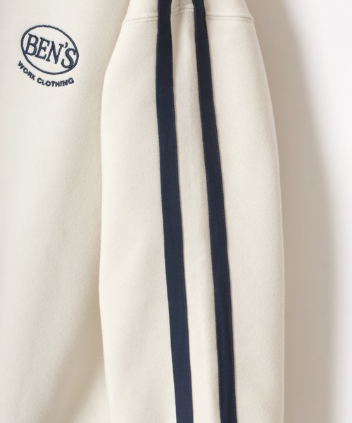 【セール】BEN DAVIS/ベンデイビス LINE HALF ZIP/オーバーサイズ 裏起毛 ロゴ ワンポイント刺繍 ハーフジップ スウェット トレーナー/ラインジャージ（スウェット）｜BEN DAVIS（ベンデイビス）