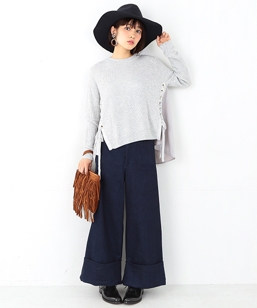 Ray BEAMS（レイビームス）の「■Ray BEAMS / ワイド ダブルカフス デニムパンツ（デニムパンツ・レディース・インディゴブルー・0/1）」の5枚目の写真