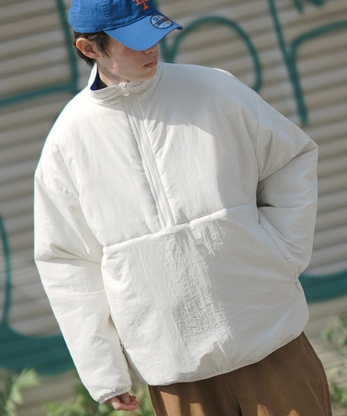 improves（インプローブス）の「【UAU】エコダウン ハーフジップパフジャケット（ダウンジャケット/コート・メンズ・ホワイト/カーキ/ブラック・LARGE/MEDIUM）」の7枚目の写真