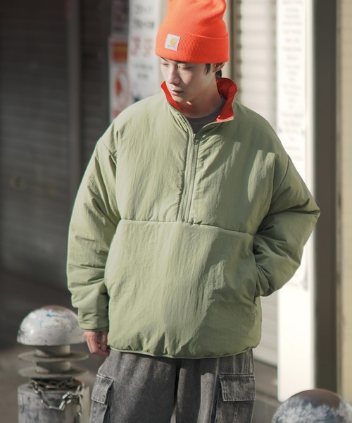 improves（インプローブス）の「【UAU】エコダウン ハーフジップパフジャケット（ダウンジャケット/コート・メンズ・ホワイト/カーキ/ブラック・LARGE/MEDIUM）」の13枚目の写真