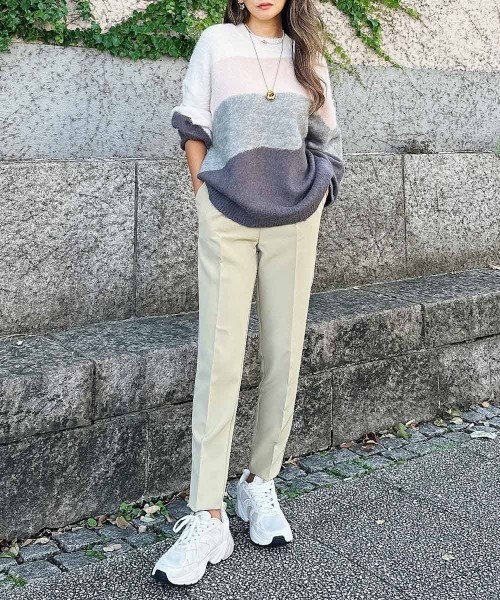 esutoreja（エストレジャ）の「テーパードスラックス（スラックス・レディース・ブラック/グレー系その他/オリーブ・M/S）」の7枚目の写真