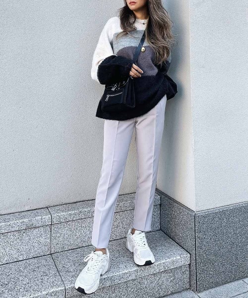 esutoreja（エストレジャ）の「テーパードスラックス（スラックス・レディース・ブラック/グレー系その他/オリーブ・M/S）」の6枚目の写真