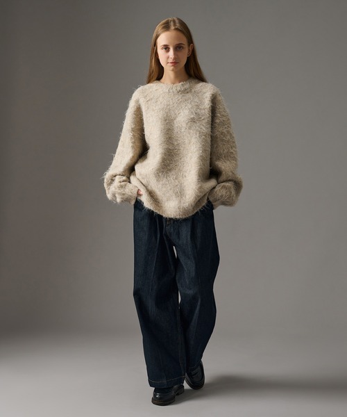 WETTEMPT(ウィテンプト)の「WOOL MIXED PERM SHAGGY KNIT /ウールミックスパーマシャギーニット(ニット/セーター・メンズ・マスタード/ブルー/ライトベージュ/レッド/カーキ・SMALL/LARGE/MEDIUM)」の20枚目の写真