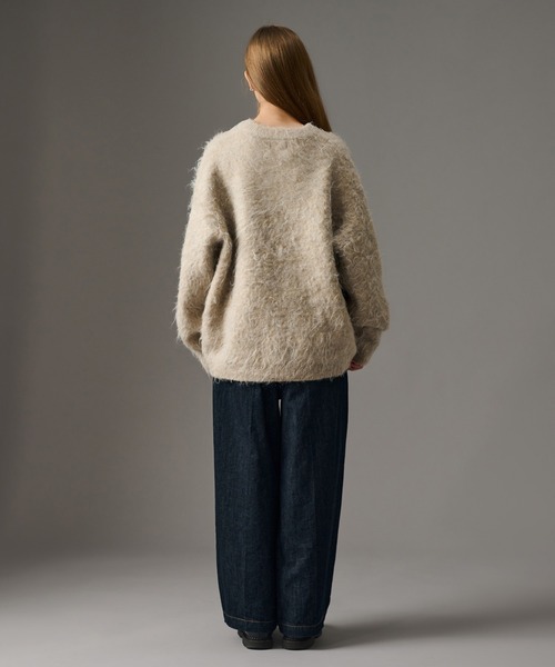 WETTEMPT(ウィテンプト)の「WOOL MIXED PERM SHAGGY KNIT /ウールミックスパーマシャギーニット(ニット/セーター・メンズ・マスタード/ブルー/ライトベージュ/レッド/カーキ・SMALL/LARGE/MEDIUM)」の22枚目の写真