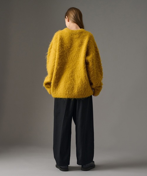 試着のみ WETTEMPT ウールミックスパーマシャギーニット マスタード S セールWOOL MIXED PERM SHAGGY KNIT ⁄ウールミックスパーマシャギー